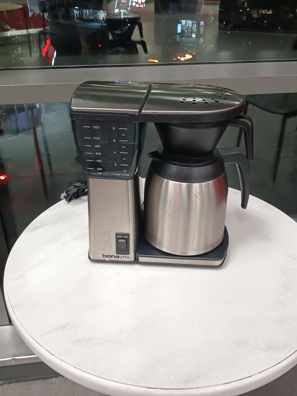 Avita Stainless Steel Thermal Carafe Coffee Brewer - Black/Silver